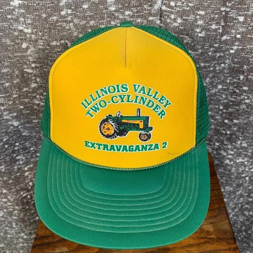 Vtg John Deere Trucker Hat Illinois‎ Valley Two-Cylinder Extravaganza Madhatter